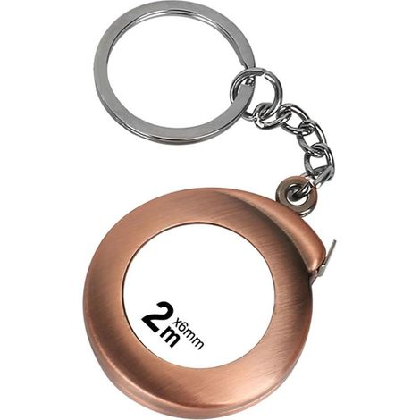 Mini-mètre ruban porte-clés bronze — Mètre ruban de poche rétractable et portable de 2 mètres, avec graduations claires (1/5)