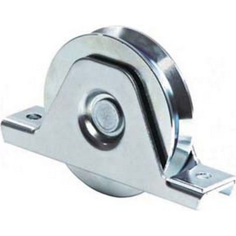 2PZ RUOTA CANCELLI GOLA V SUPPORTO INFERIORE ART.335 -  mm.100 supporto mm.155