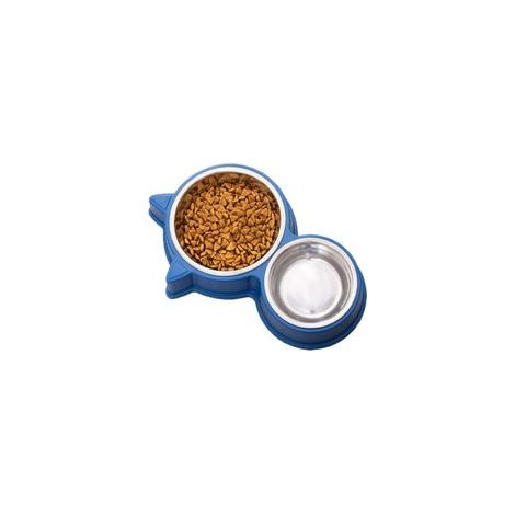 Double gamelle antidérapante en inox, facile à nettoyer, pour chatons et chats adultes – (1/3)