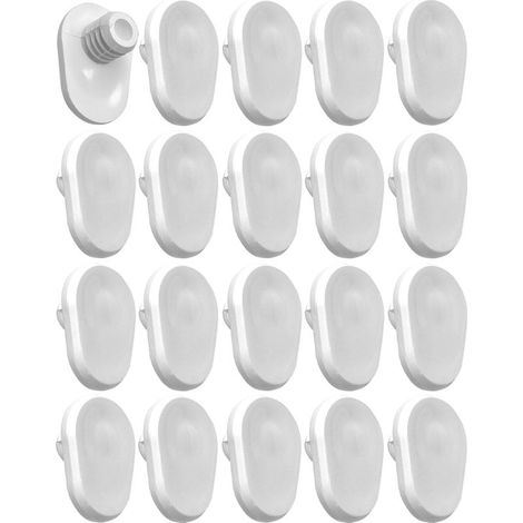 20 tappi di plastica rettangolari per fori, 10 mm x 11 mm, protezione per mobili, biancheria da letto e casa, colore bianco. (1/4)