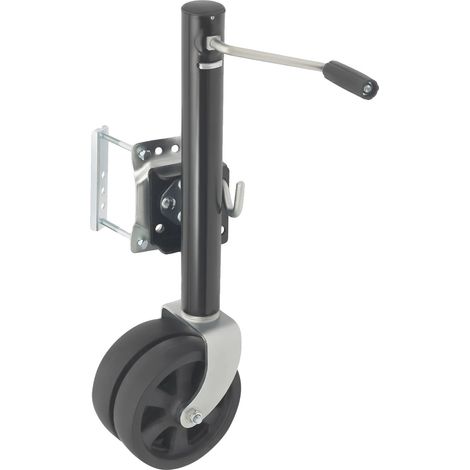 Gato para remolque, capacidad de carga de 2000 lb, altura ajustable de 67 a 93 cm, diseño de doble rueda, diámetro de rueda de 8 pulgadas, peso neto de 8,4 kg. (1/5)