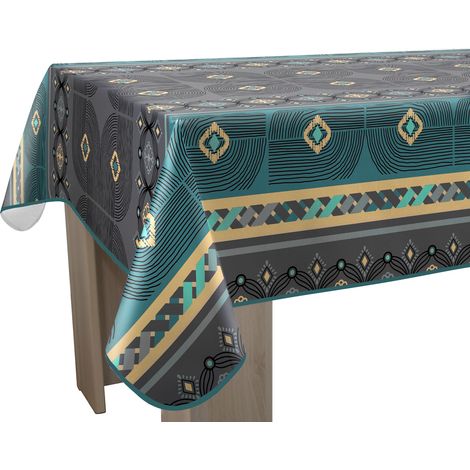 Nappe Anti-taches Valparaiso bleu - Ronde 160 cm (1/3)
