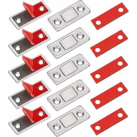 Loquet Magnetique Aimant porte Placard Jiayi 5 Pièces Très Mince Loquets Magnétiques à Coller Aimant Fermeture Adhesif Meuble Aimant Puissant pour Porte Coulissante Tiroirs Fenêtre Aimanté