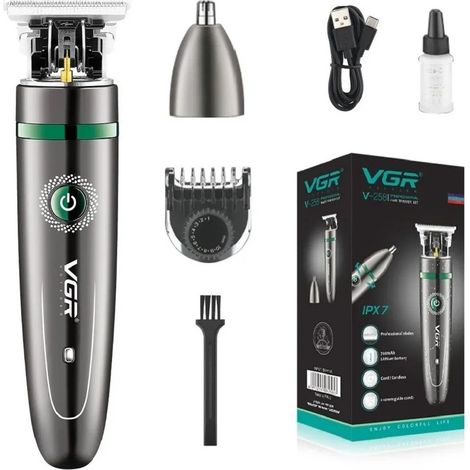 TRADE SHOP - Taglia Capelli Barba Professionale Impermeabile Cordless Trimmer 2in1 Vgr V-258 - (1/5)