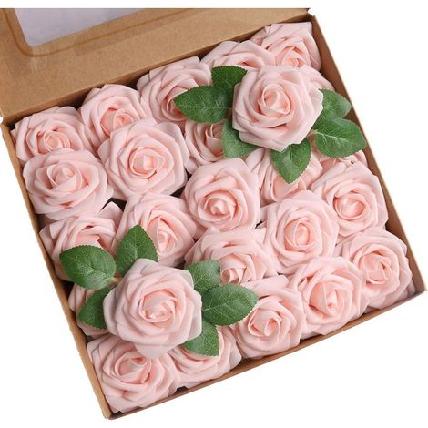 25 roses artificielles, fausses roses en mousse avec-Online Store (1/5)