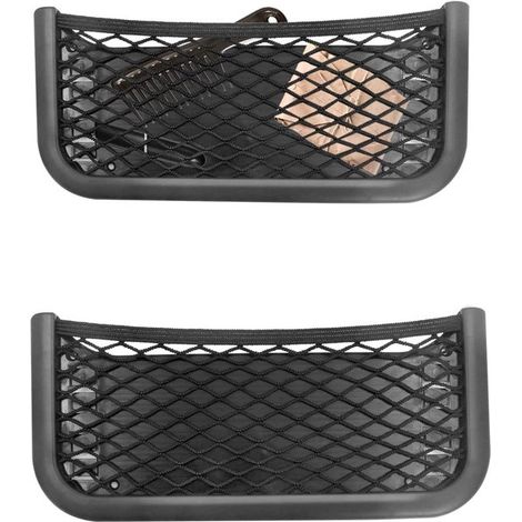 Juego de 2，Red de almacenamiento para coche，20 x 8 cm，plástico，Negro，red，Red (1/5)