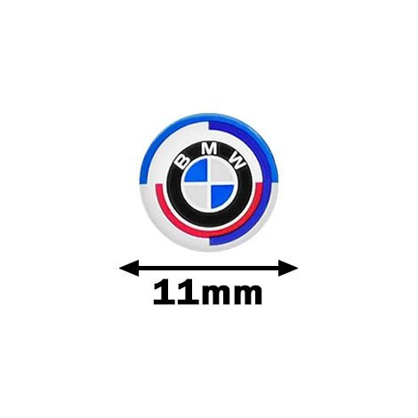 (BMW 50e anniversaire 11 mm, 12 pièces) Autocollant emblème de clé de voiture avec télécommande, compatible avec BMW M 50e anniversaire E34 E46 E38 E90 E60 E36 F30 F10 E92 E91 M3 Accessoires de décora (1/4)