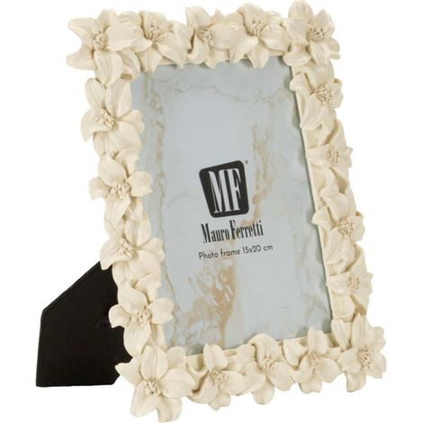 Cornice portafoto in resina crema, 22x2,2x27,3 cm – Floreale Romantica