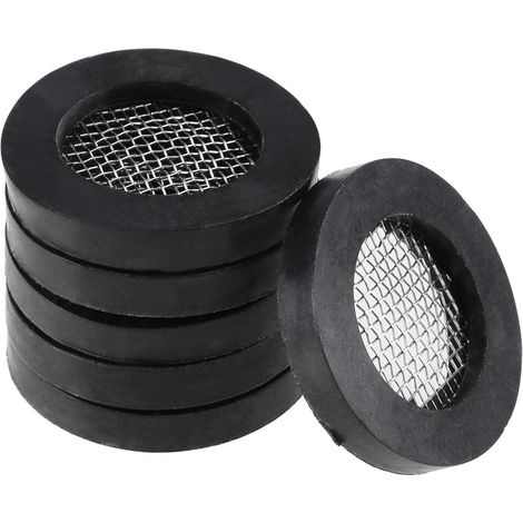 Rondelles Caoutchouc Plat 19mm Diamètre Externe 12mm Diamètre Interne 3mm Épaisseur avec Inoxydable Acier Filtre pour Robinet Tube Eau Tuyau Paquet de 6 (1/3)