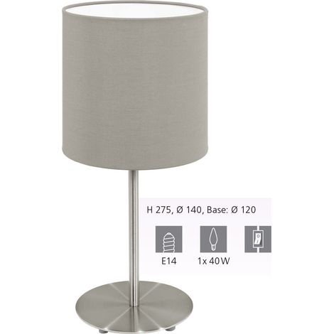 Lampada Da Tavolo Moderna Pasteri Acciaio Nichel Satinato 1 Luce E14 (1/5)