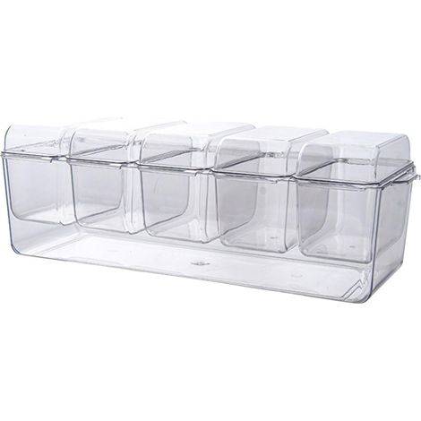 1 Plateau de service, Compartiments indépendants, Couvercle transparent, Matériau PET, Pour fruits et légumes (1/5)