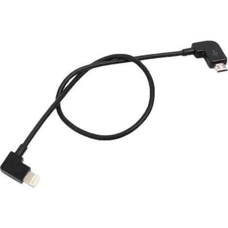 Cable Micro-Usb - 30 Cm - Pour Télécommande Drone Mavic Spark - Noir