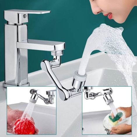 Aérateur Robinet - Pivotant 1080° - 2 Modes Mousse/Jet - Filtre 4 Couches - Compatible Robinets 20 mm 22 mm 24 mm - 1 Pièce (1/5)