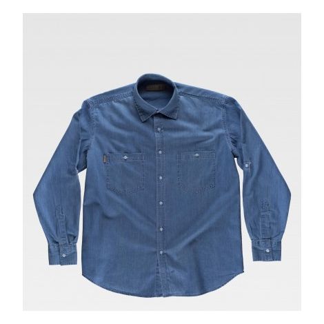 Camisa industrial en tejido vaquero WORKTEAM B8700 de cuello clásico