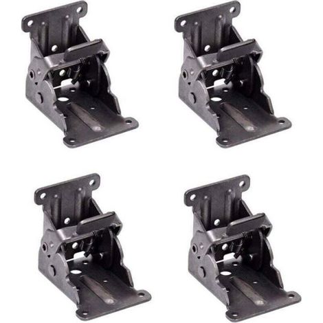 Charnières autobloquantes, support pliant, ferrures de pieds et renfort d'angle, pour pieds pliants, établi pliant, (2 jeux) (1/4)