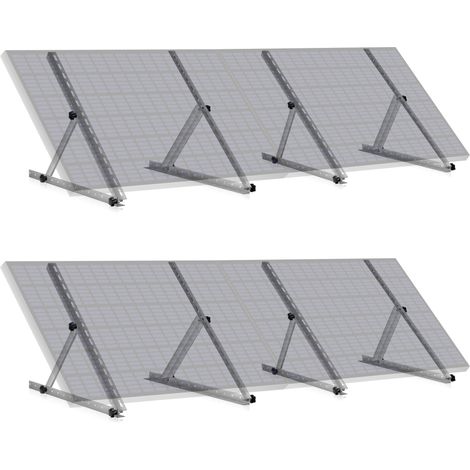 Zelsius Aluminium Solarmodul Halterung, von 0 bis 90 Grad, für vier Panele, Stützstange 71 cm