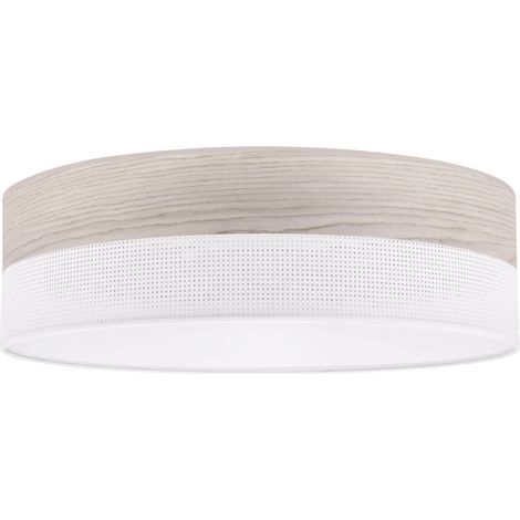 HOLZ PLEXIGLAS DECKENLEUCHTE WEISS 50CM GEBLEICHTE EICHE