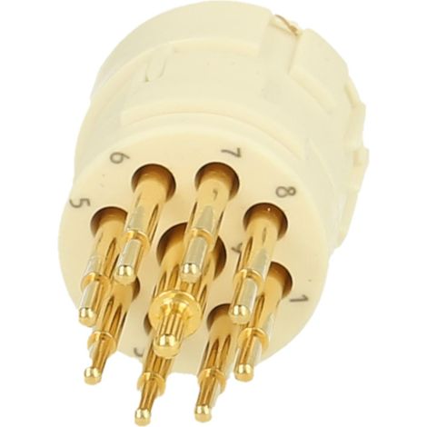 HUMMEL M23 Signal Einlöt-Kontakteinsatz Buchse Einlötanschluss, Polzahl 9-polig, 1+8 200V Steuerkontakt 200V, 20A/8A, Farbe weiß - 1 Stück (1/3)