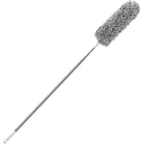 Plumeau en microfibre avec manche télescopique et tête flexible orientable, idéal pour nettoyer ventilateurs de plafond, clavier et meubles, modèle extensible, 1 pièce. (1/5)