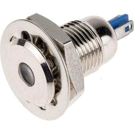 Voyant LED lumineux  Blanc RS PRO, dia. 12mm, 24V, IP67 ( Prix pour 1 ) (1/2)