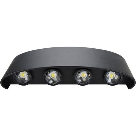 Moderne, wasserdichte LED-Wandleuchte für den Innen- und Außenbereich, Dekoration, 90–265 V, 4 W, schwarzes Gehäuse