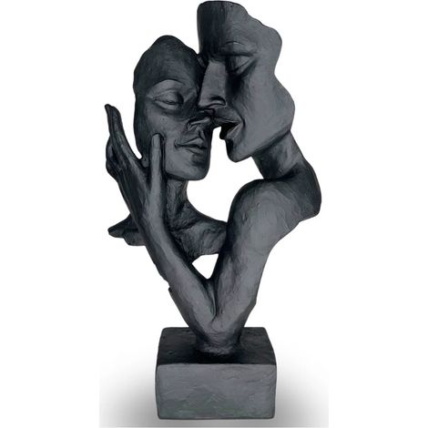 Figurine décorative moderne - Sculpture décorative Visages d'amoureux - Visages noirs (1/5)