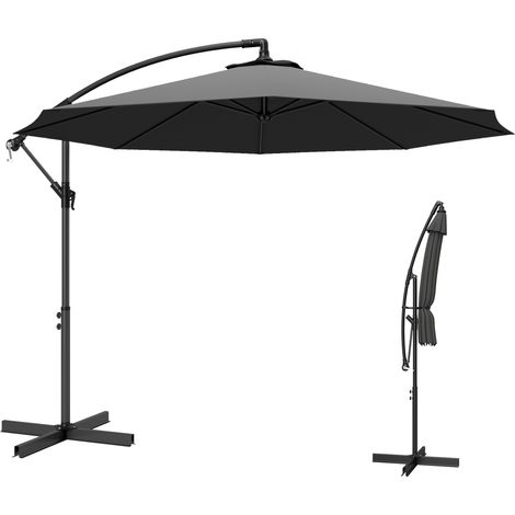 Outsunny 3(m) Banana Parasol Cantilever Umbrella Garden