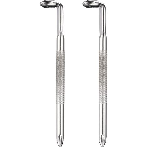 2PCS Tournevis Décalé PH2/PH2 À Angle Droit 4.13" Argent (1/5)