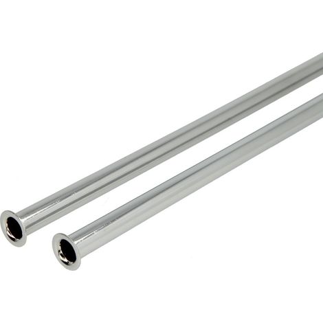 Le Sanitaire – Tube cuivre 500 mm – Diamètre 10 mm – Chromé chaque côté – Collet rabattu 3/8’’ x 1/2’’