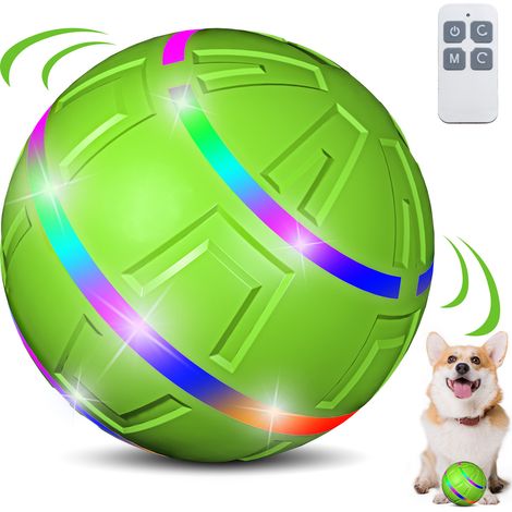 Balle électrique pour chien résistante aux morsures, balle clignotante amusante avec télécommande, jouet intelligent rechargeable