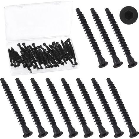 Kit d'assortiment de vis de confirmation en acier au carbone plaqué zinc de, vis de raccordement de meubles (Pointe Allen, M7×70mm) (1/5)