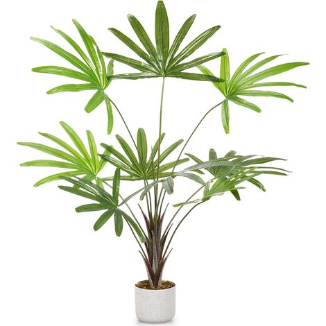 Palmier Tropical Artificiel 100 cm, Feuillage Vert réaliste en PEVA, Plante Artificielle décoration pour intérieur et extérieur (1/5)