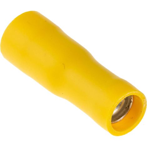 Cosse cylindrique à sertir RS PRO Isolé Femelle, Jaune 10AWG 6mm² 12AWG 2.5mm² Enveloppé