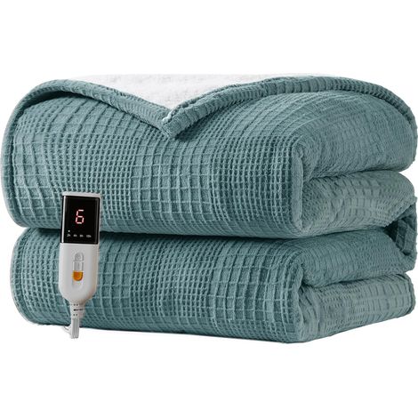 Couverture Chauffante 150X200cm, Lavable en Machine, Vert (1/5)
