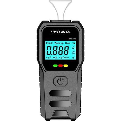 Etilometro digitale con display a LED, istruzioni vocali (inglese/cinese), sensore a semiconduttore, intervallo 0-200 mg/100 ml, per uso professionale e personale. (1/2)