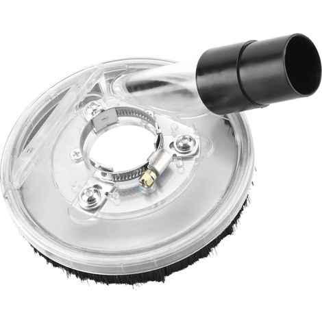 Couvercle de protection transparent pour aspiration de poussière, 80-125 mm, pour meuleuses d'angle et meuleuses portatives. (1/5)
