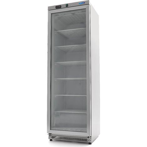 Congélateur 400L en acier inoxydable avec porte vitrée régulateur électronique - Maxima