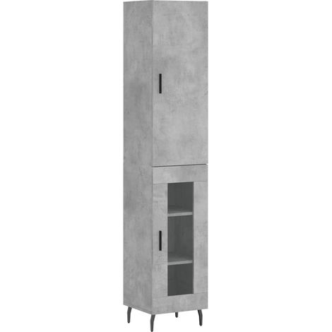 Maison Exclusive - Buffet haut Gris béton 34,5x34x180 cm Bois d'ingénierie (1/5)