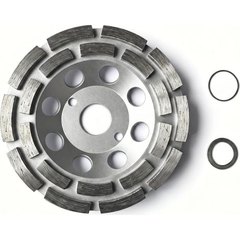 Disque Diamant 125 mm pour Béton, Meule Abrasive 2 Rangées à Poncer Béton,Pierre,Granit et Maçonnerie,Alésage 22,23 mm pour Meuleuse 125 mm (1/5)