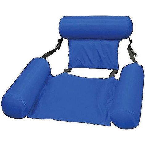 Fauteuil flottant gonflable pour piscine, lit d'eau paresseux (bleu) 2025 (1/4)