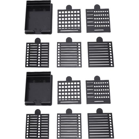 2 Pack Pochoirs Notes Adhésives avec Support ABS – Distributeur Bloc Mémo Organisateur Listes Lignes Gabarits Bureau Maison École, Noir (1/5)
