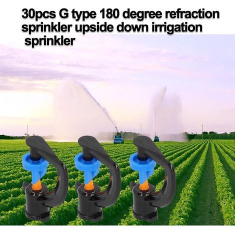 Arroseur d'irrigation, 30pcs ABS Mterial G Type Buse de pulvérisation de réfraction à 180 degrés Tête d'arrosage d'atomisation d'irrigation Suspendue à l'envers pour Serre (1/4)