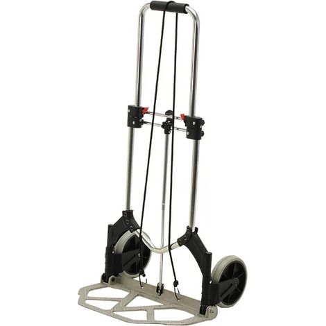 Mini diable aluminium télescopique à bavette et roue repliable - 80kg - Guitel Hervieu