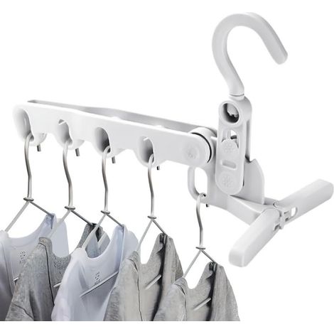 Lot de 1 cintres de Voyage Pliables et Portables pour tiroirs de Salle de Bain, compacts et Pratiques en Couleur Grise (1/5)