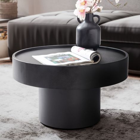Table basse ronde 60x60x30 cm en fer noir