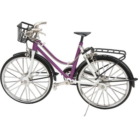 Ornement de Vélo Miniature Violet en Alliage Style Vintage pour Collection Décoration Maison Bureau Cadeau Enfant (1/5)