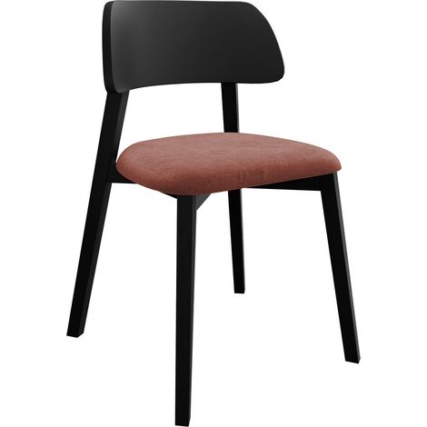 Chaise Jackson 112, Noir, 80x47x50cm, Tapisserie, En bois, Bois (1/3)