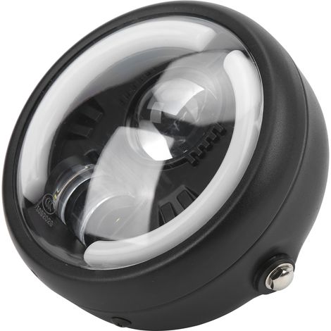 Phare LED 6 pouces pour moto, style Angel Eyes vintage, remplacement universel pour cruisers, choppers, café racers et bobbers. (1/5)