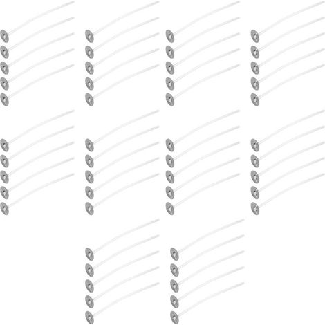 50 Mèches de Bougie en Coton Précirées avec Base pour Fabrication de Bougies Parfumées DIY - 8cm / 3.1in (1/5)