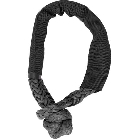 Corde de sauvetage tout-terrain noire à manille souple synthétique, résistance à la rupture de 33 069 livres, pour VTT, Jeep et camion. (1/5)